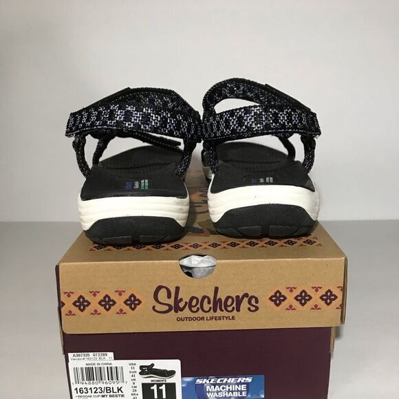 Skechers Reggae Cup Washable Knit Quarter Strap Sandals - Picture 8 of 9